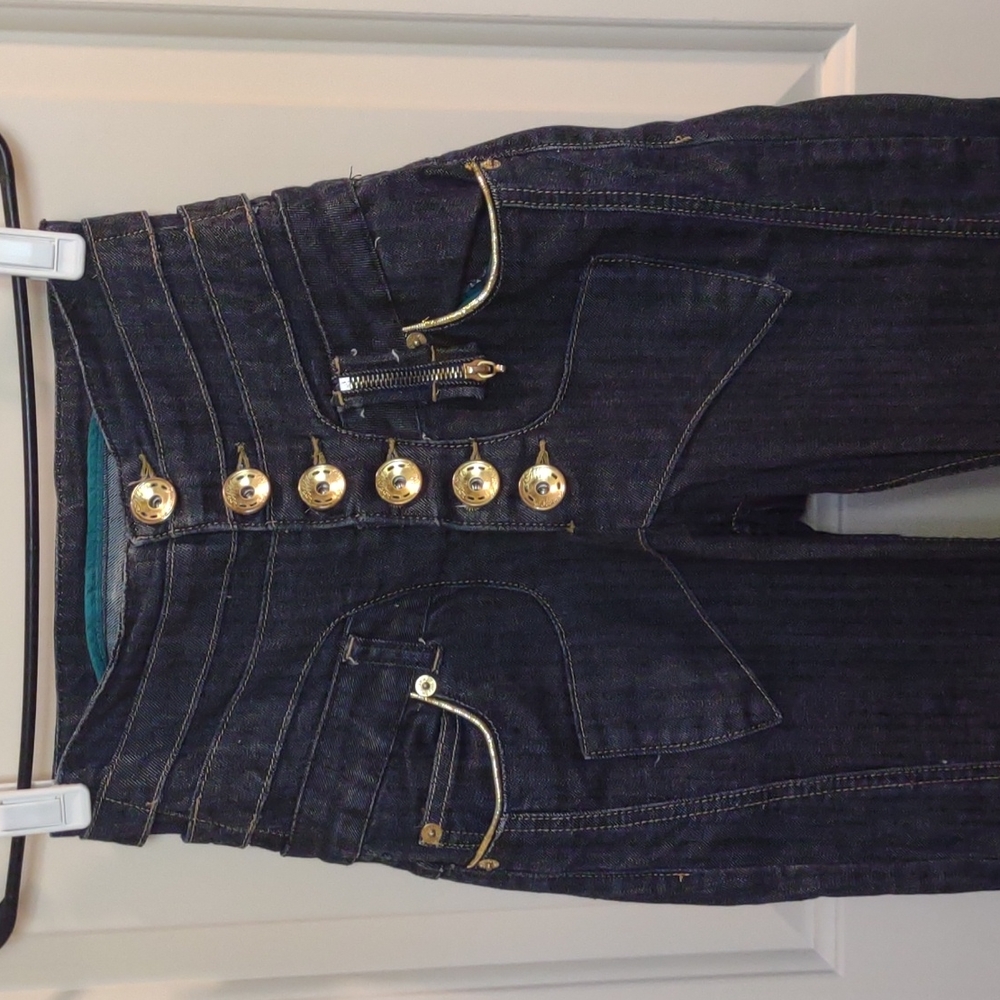 APPLE BOTTOM super high rise embellished jeans